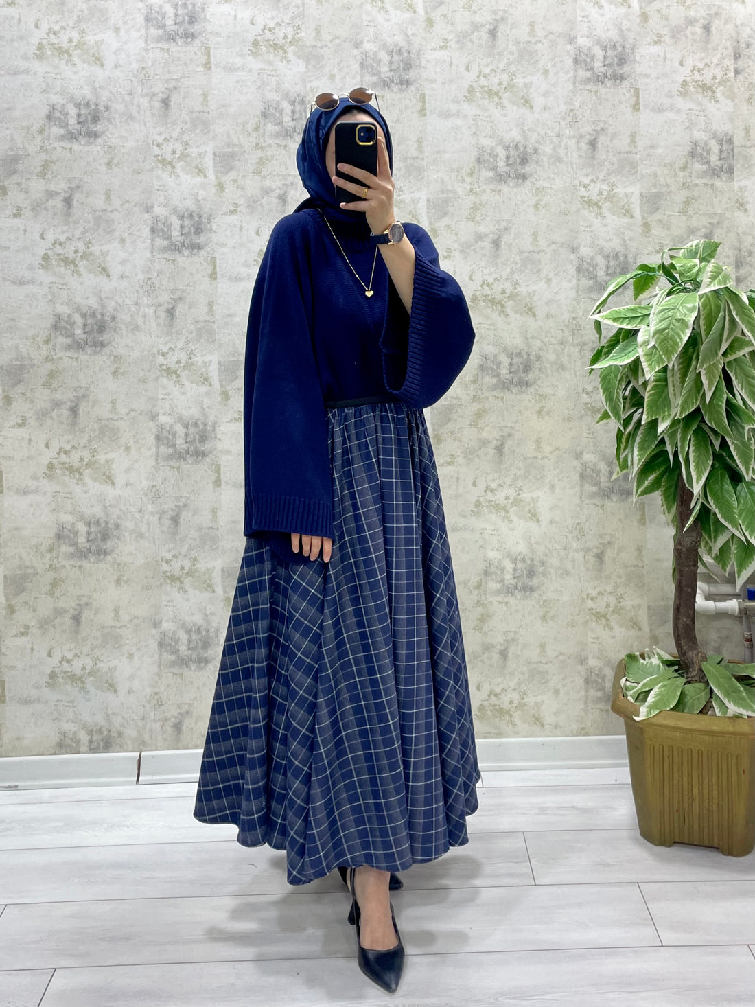 Yeni Sezon Ekose Etekli Kombin