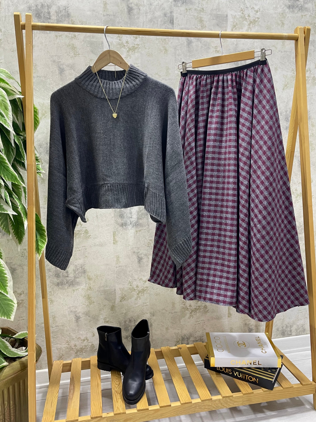 Yeni Sezon Ekose Etekli Kombin