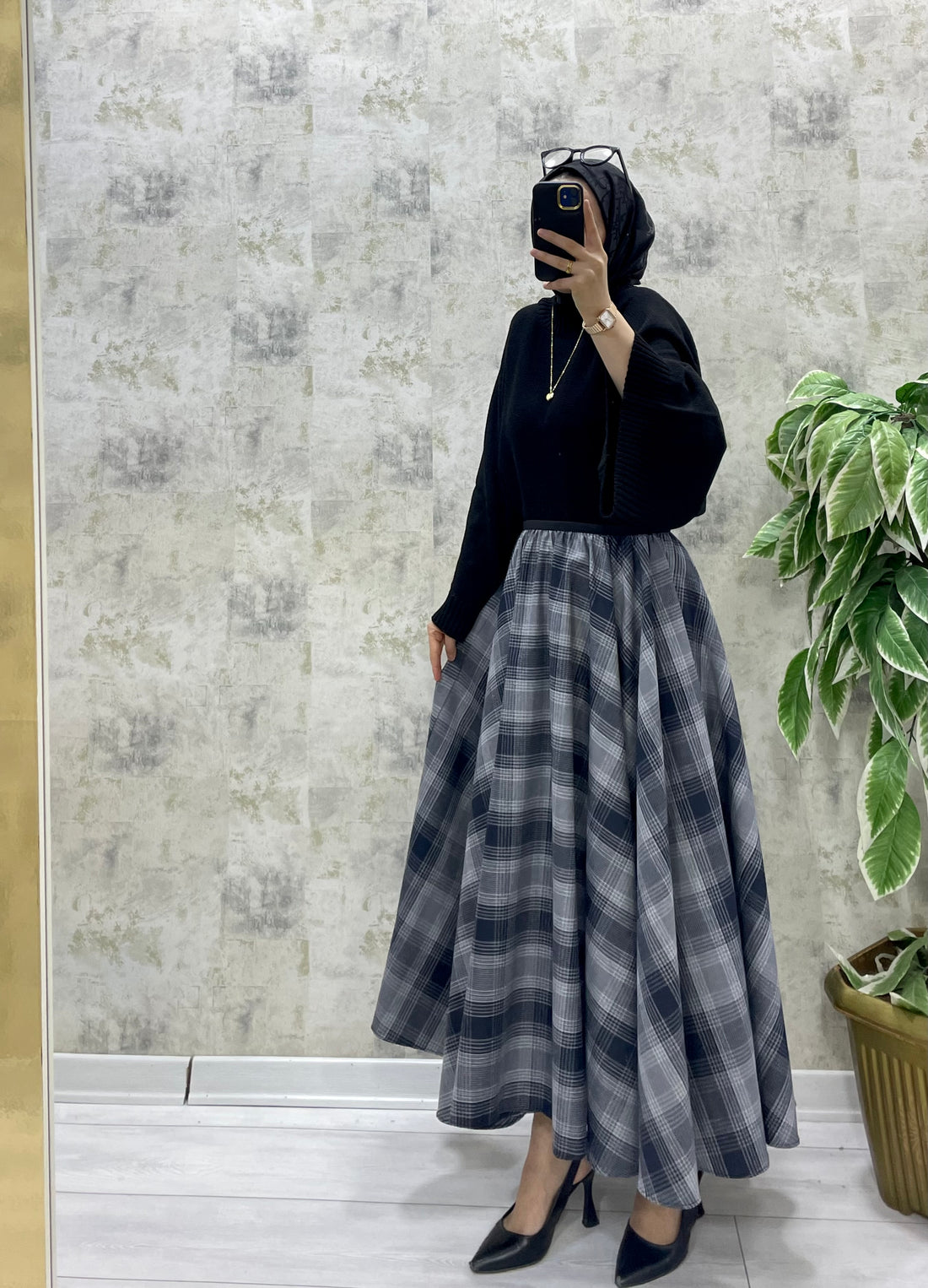 Yeni Sezon Ekose Etekli Kombin